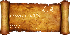 Lassan Milán névjegykártya
