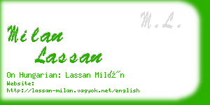 milan lassan business card